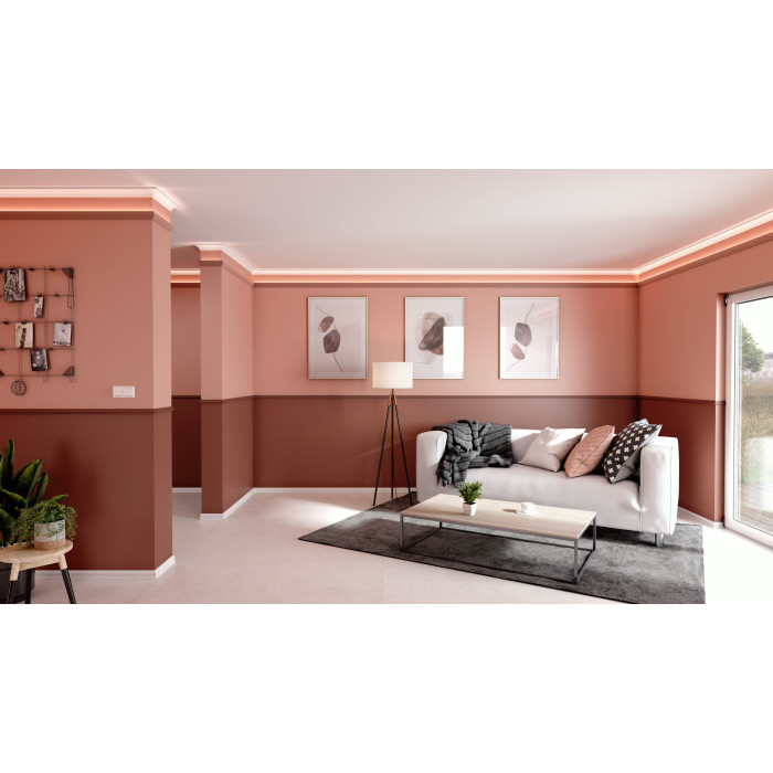 CL13 DECOFLAIR Profilo per illuminazione in Polistirolo HD 55 x 18 x 2000 - 1 pezzo