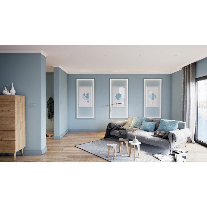 D17 DECOFLAIR Moldura de techo de poliestireno 80 x 65 x 2000 - 1 pieza