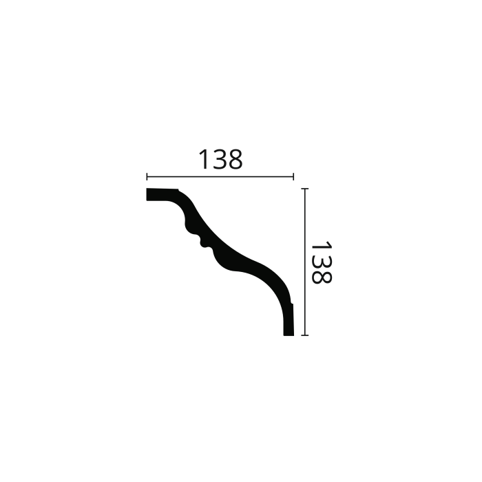 TI NOMASTYL Modanatura per soffitto in polistirene Noël & Marquet 138 x 138 x 2000 - 1 pezzo