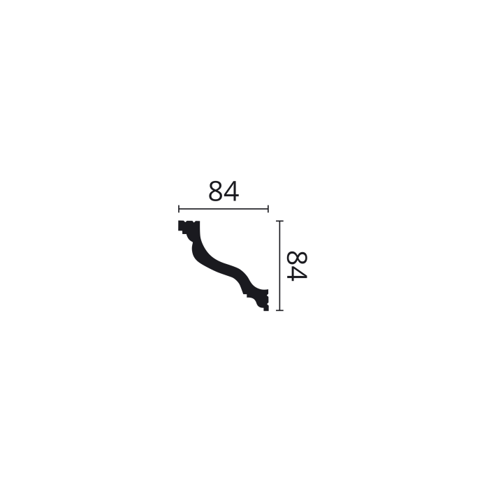 WT10 WALLSTYL Modanatura da soffitto Polistirolo HD Noël & Marquet 84 x 84 x 2000 - 1 pezzo