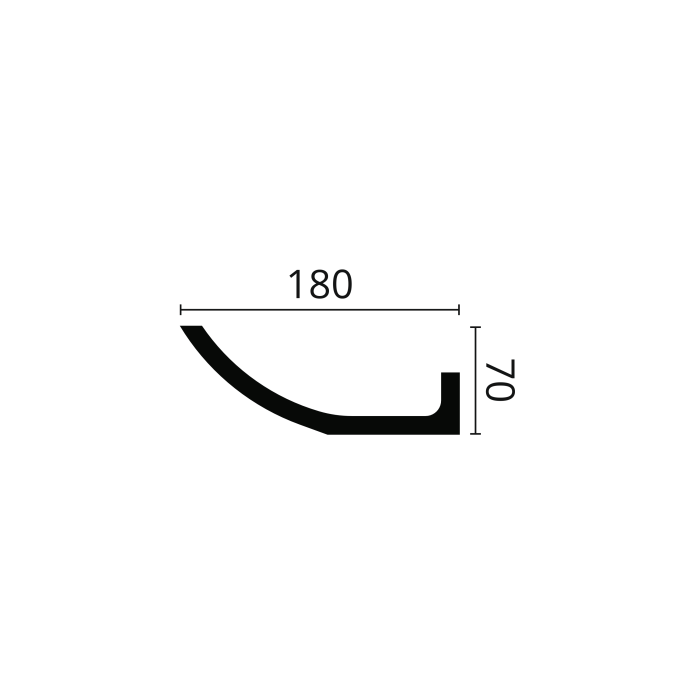 WT4 WALLSTYL Modanatura per soffitto Polistirolo HD Noël & Marquet 70 x 180 x 2000 - 1 pezzo