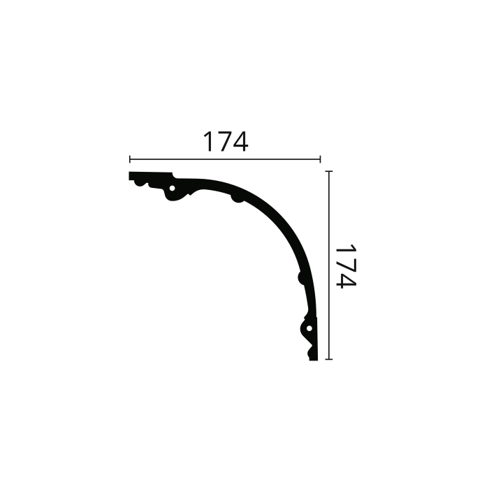 Z41 ARSTYL Cornice per soffitto Poliuretano Noël & Marquet 174 x 174 x 2000 - 1 pezzo