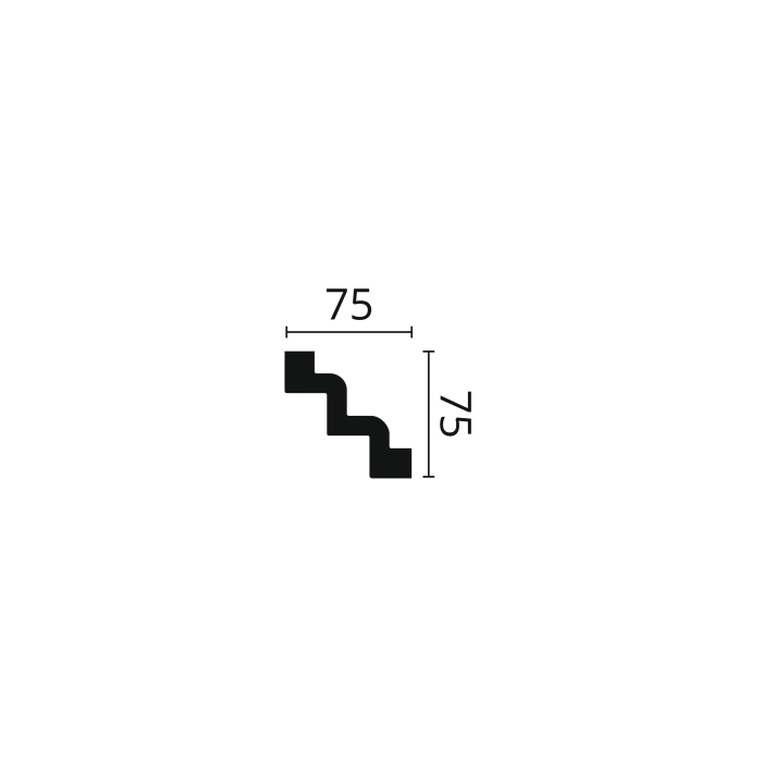 Z52 ARSTYL Cornice per soffitto Poliuretano Noël & Marquet 75 x 75 x 2000 - 1 pezzo